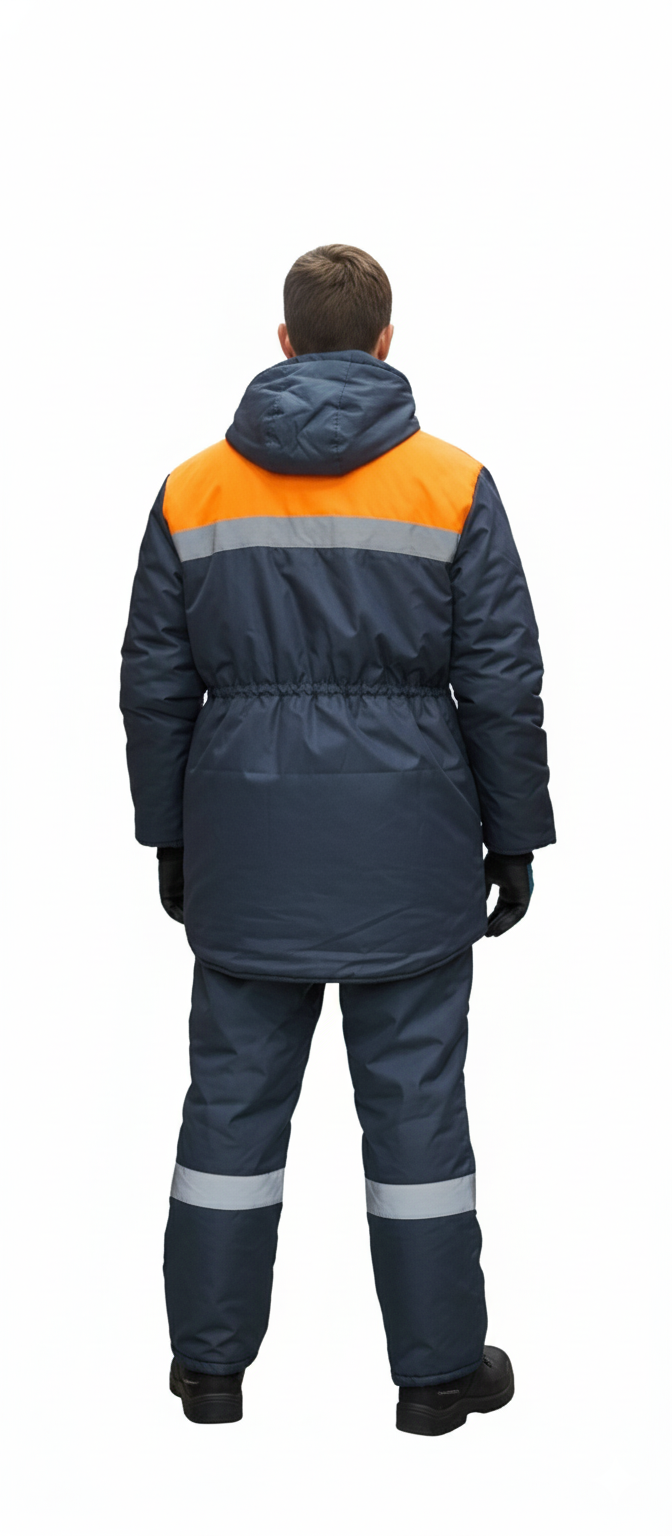 фото Костюм Альянс Кузбасс арт 3 куртка брюки утепленный синий/оранж р 104-108/170-176