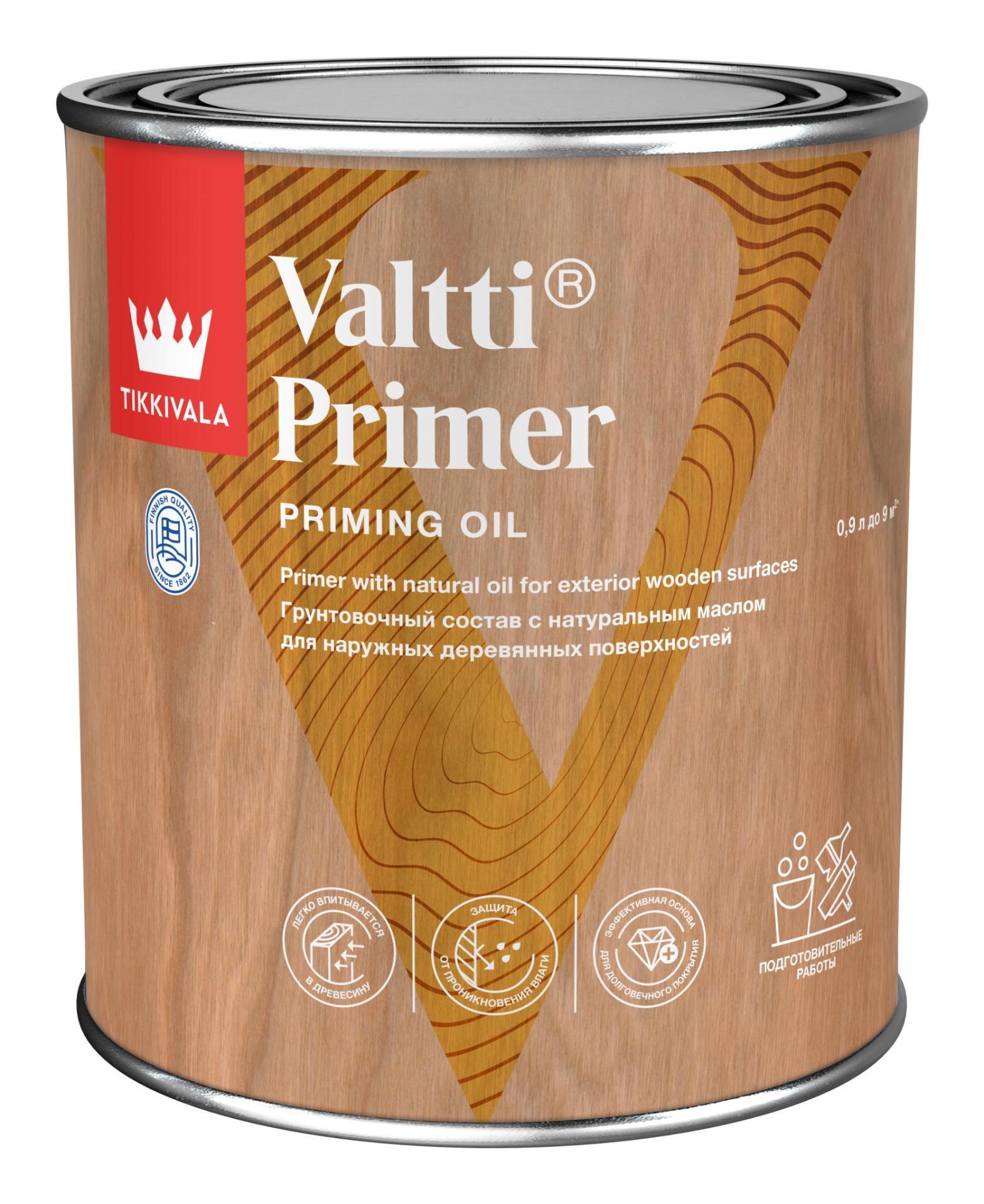 фото Антисептик грунтовочный Valtti Primer /Pohjuste/ бесцветный 0,9л Tikkurila