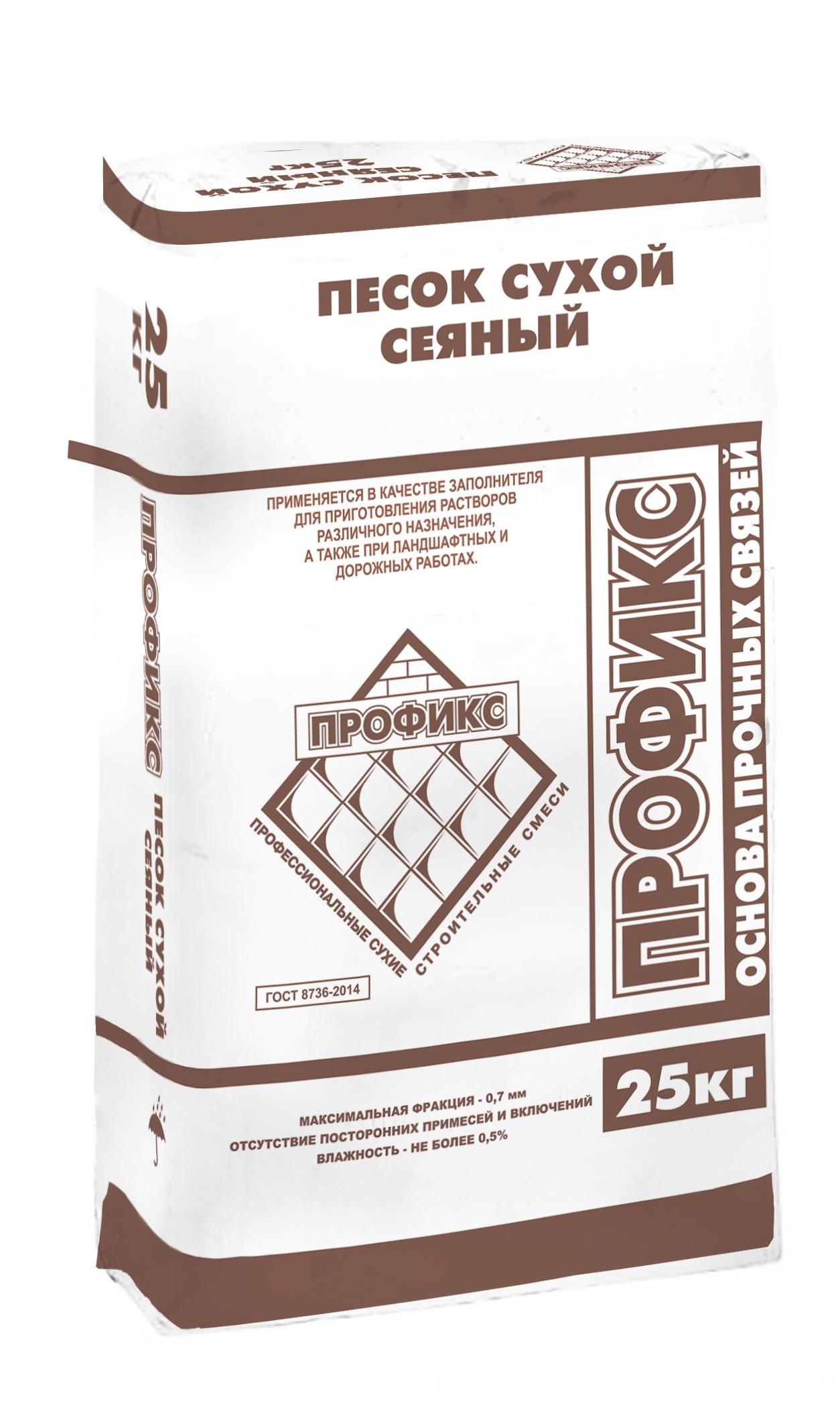 фото Песок сеянный сухой 25кг Профикс/48