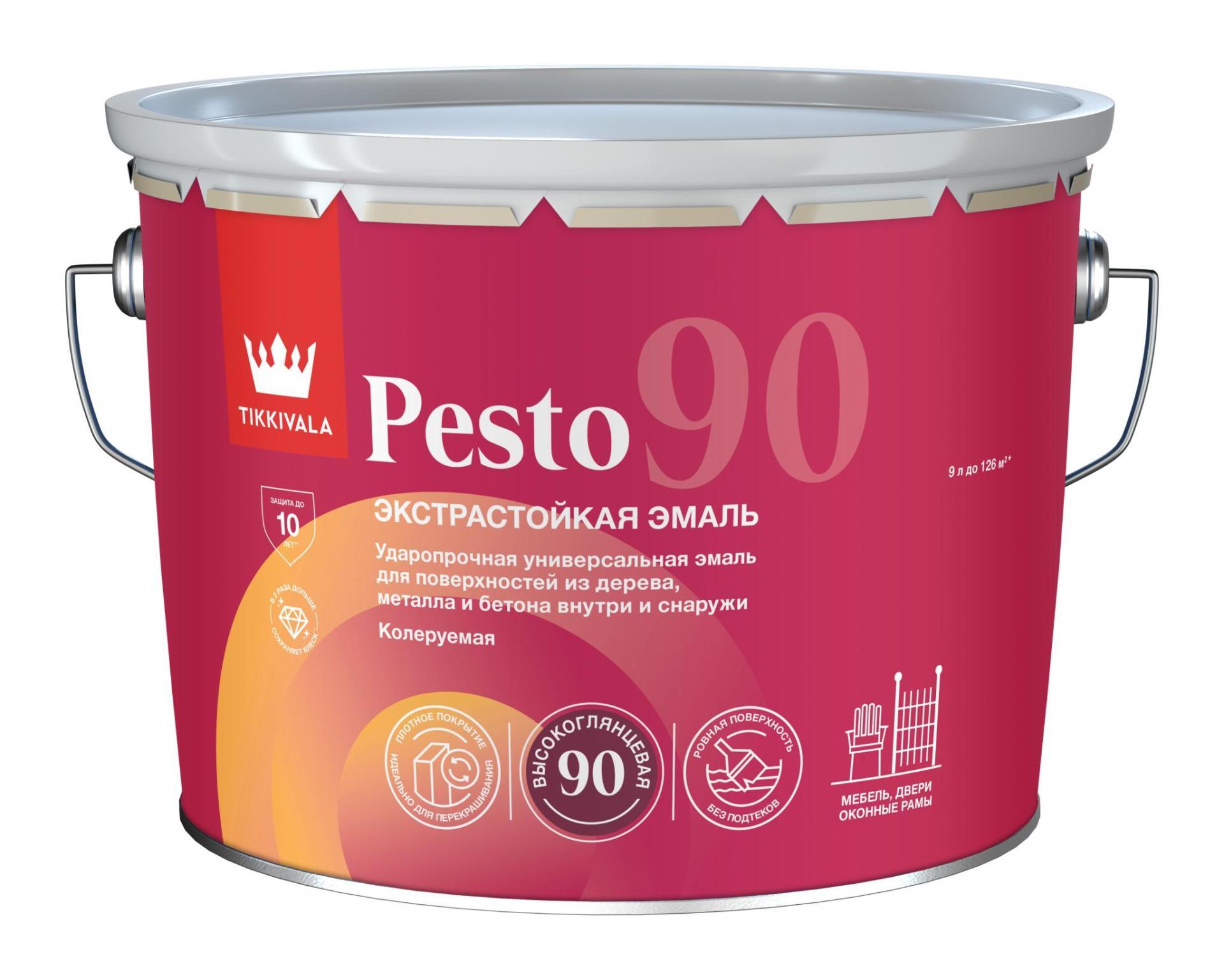 фото Краска алкидная высокоглянцевая Pesto 90 9,0л С Tikkurila 
