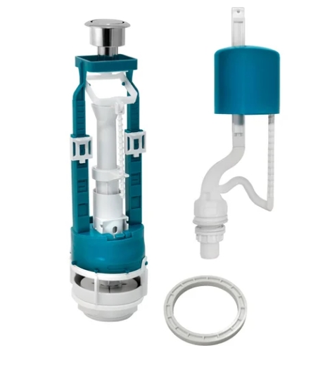 фото Арматура для унитаза кнопочная хром боковая/подводка ИНКОЭР