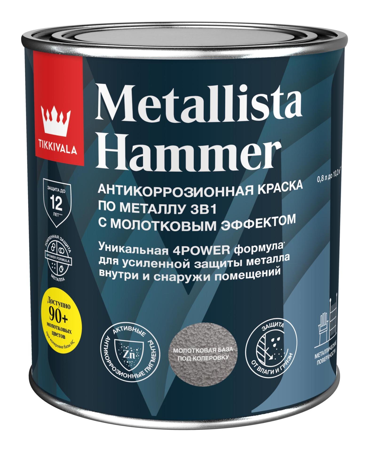 фото Краска по ржавчине Metallista Hammer гл 0,8л HC Tikkurila