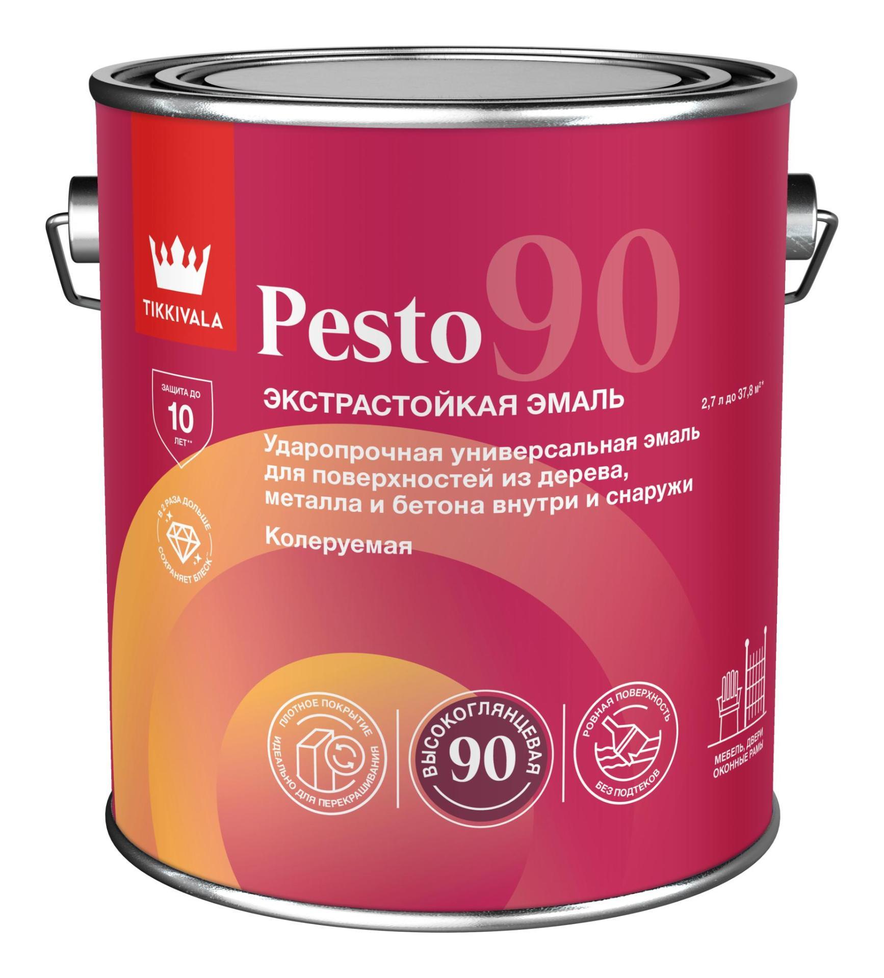 фото Краска алкидная высокоглянцевая Pesto 90 2,7л A Tikkurila 