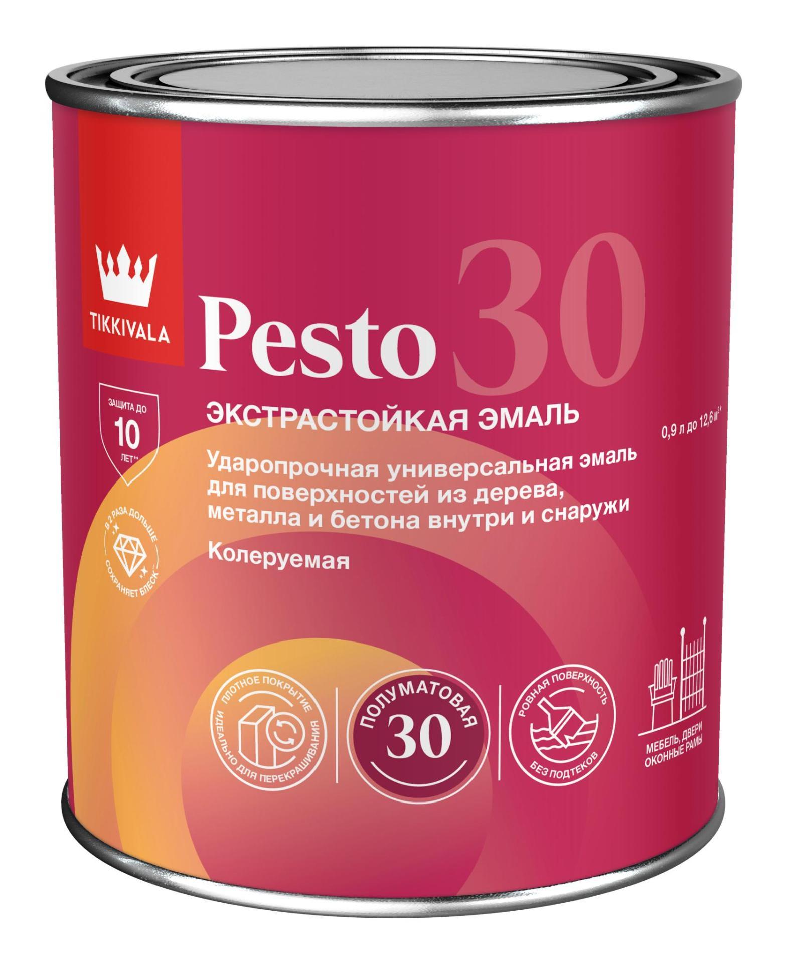 фото Краска алкидная полуматовая Pesto 30 0,9л A Tikkurila
