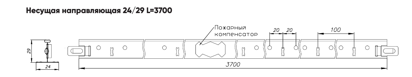 фото Профиль основной 24/29 3,7м белый матовый Албес NORMA/20