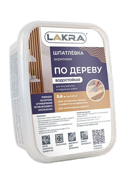 фото Шпатлевка по дереву сосна 0,6кг Лакра