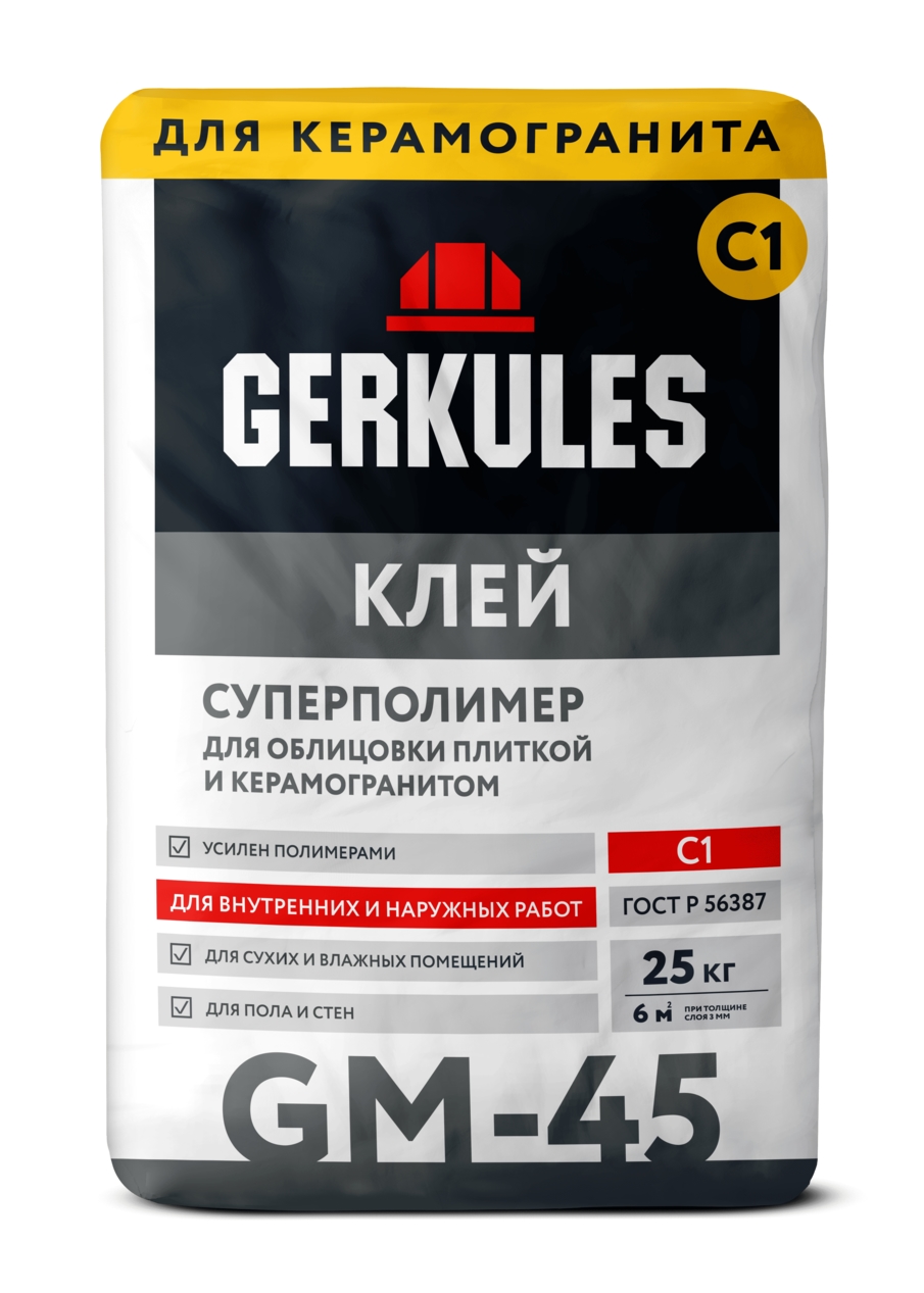 фото Клей для плитки Суперполимер GM-45 25кг Геркулес/56