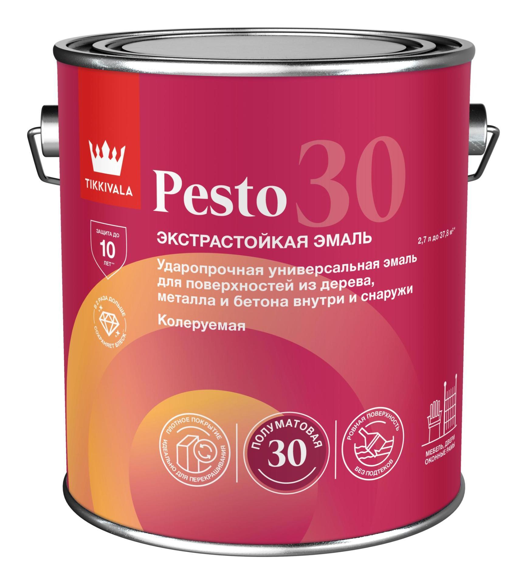 фото Краска алкидная полуматовая Pesto 30 2,7л С Tikkurila