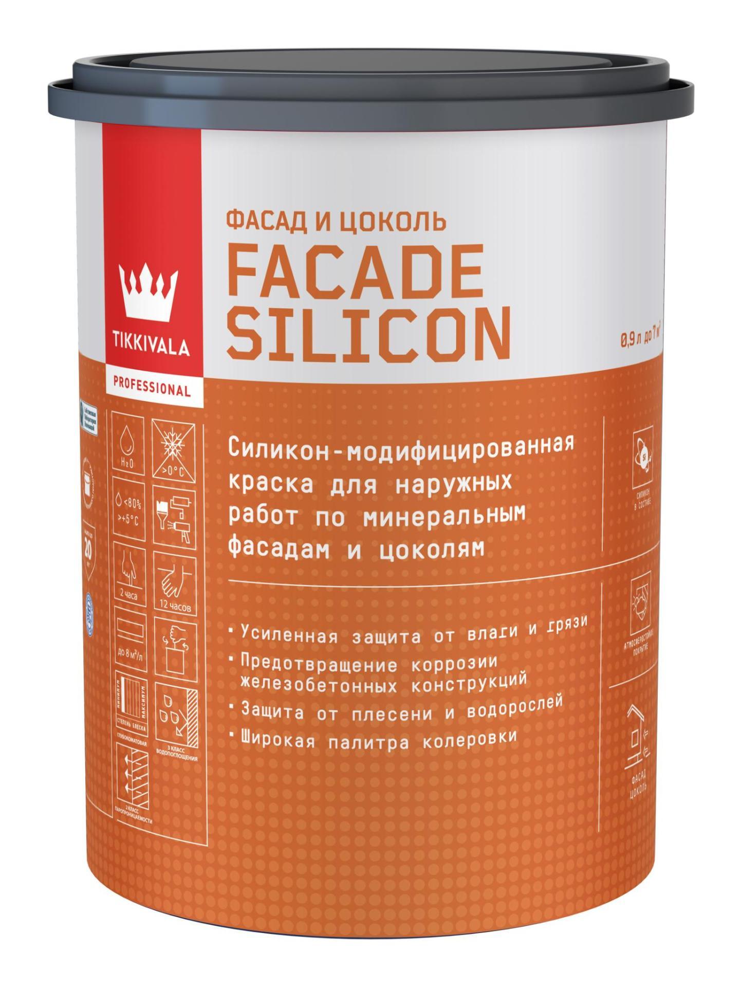 фото Краска фасадная Fasade Silicon С гл/мат 0,9л Tikkurila
